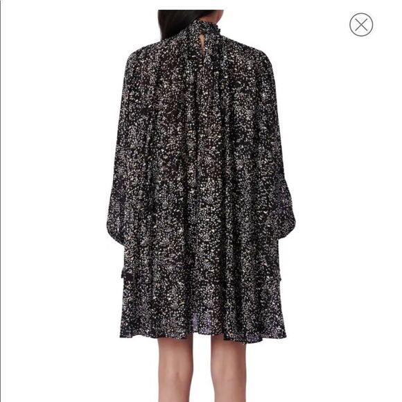 Maje Metallic Spot Print Silk Blend Swing Dress 40 - Picture 2 of 11